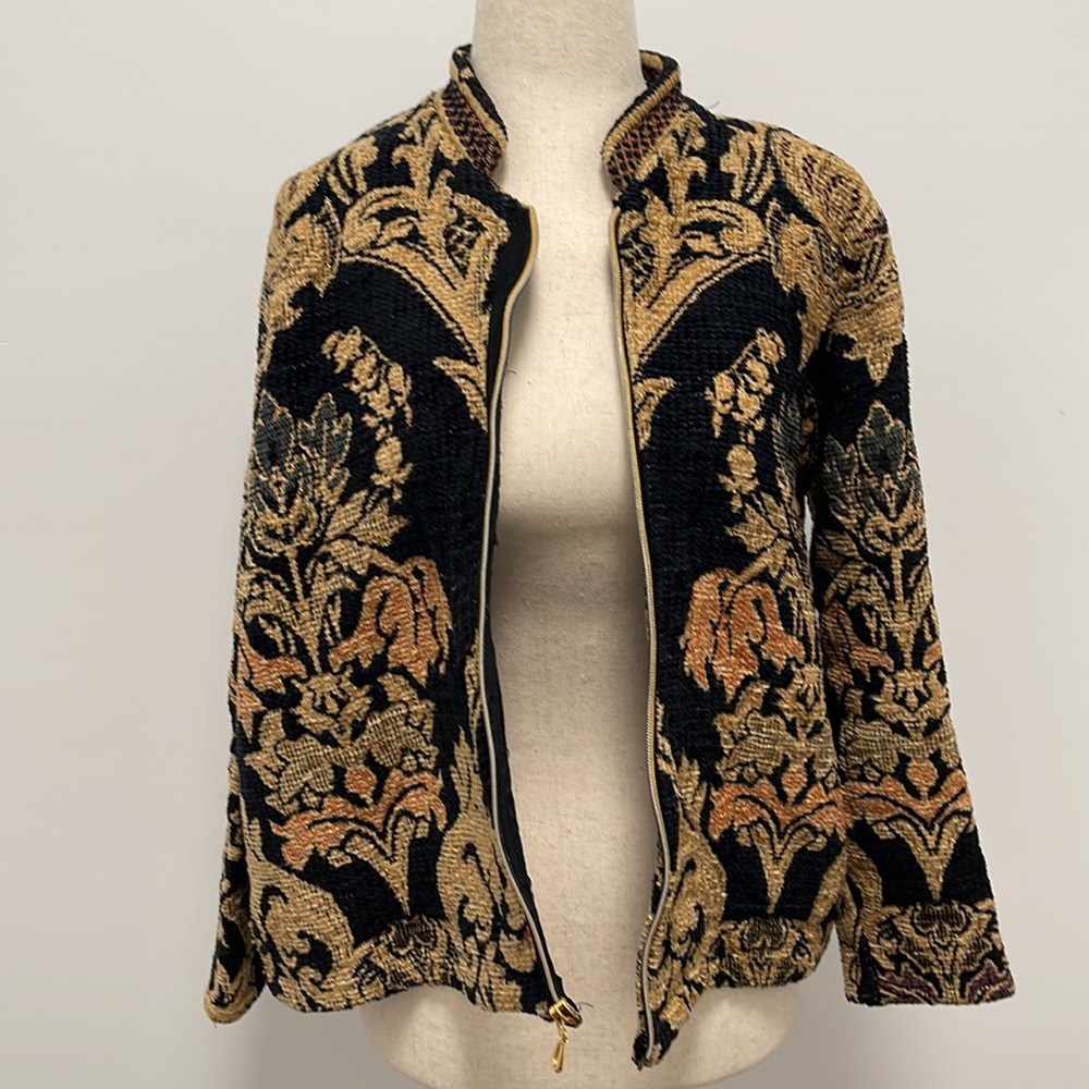 Vintage Sugar Street Weavers Jacket, Black/Tan, Medium - Picture 2 of 11
